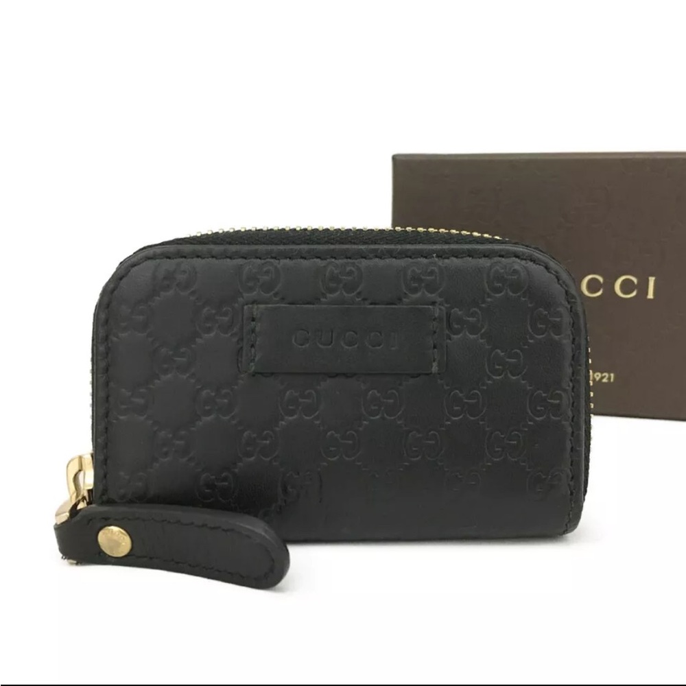 Gucci coin case GUCCI wallet purse micro sima black